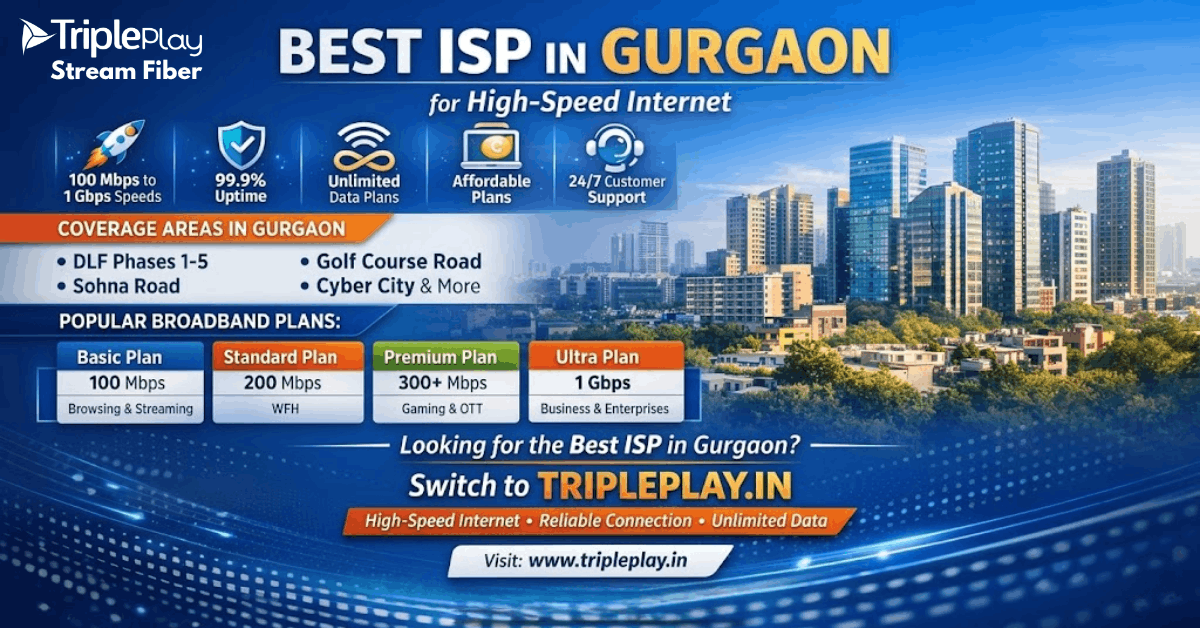 Which is the Best ISP in Gurgaon? Complete Guide by Tripleplay.in